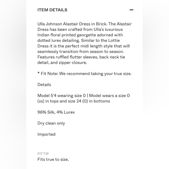 SOLD ULLA JOHNSON ALASTAIR DRESS - BRICK AND GOLD - Picture 3 of 9